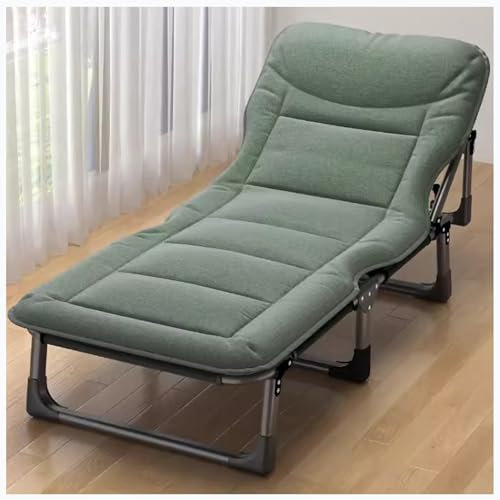 Tragbares, faltbares Campingbett für Erwachsene mit 4 Positionen, Liegestuhl, verstellbar und bequem, für Camping, Gästebett und Büro, 190 x 75 cm