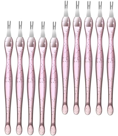 Didiseaon 10 Pièces fourchette peau morte Kit d'outils de manucure et pédicure trousse de pédicure remover cuticule decoration ongle outils manucure démaquillants peaux mortes pp rose