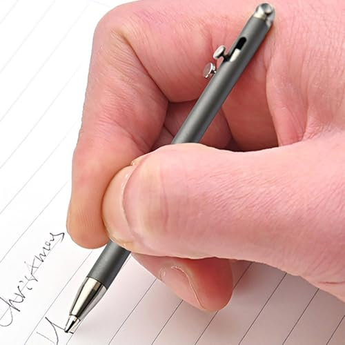 Stylo à bille en titane – Petit stylo à bille de poche | Stylo à bille laqué avec stylo signature classique, écriture lisse, porte-clés cool accessoires utiles gadgets utiles