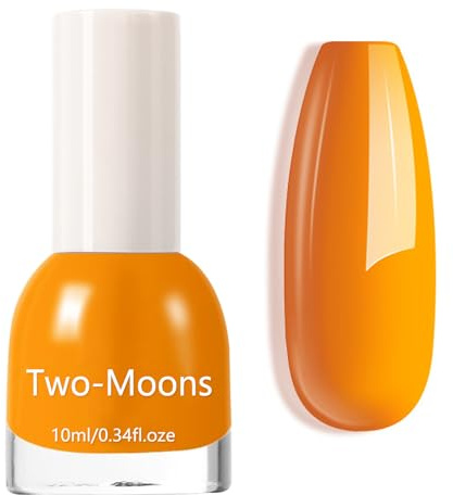 Orange Nail Polish,Super Shine Bright Nail Polish,Quick Drying Nail Varnish,Long Lasting Neon Breathable Orange Nail Varnish,High Glossy Chip Resistant for Women DIY Art Manicure