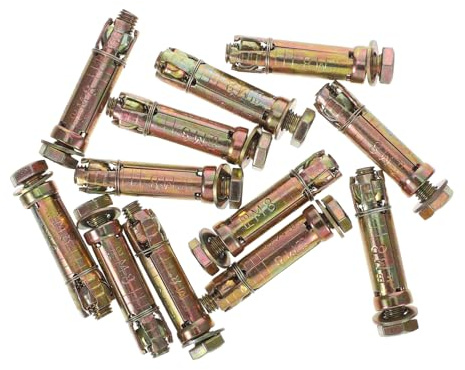 Zerodeko 12 Pernos de Expansión de Acero al Carbono Estructura de Ancla de Escudo para Construcción y Proyectos Diy, Diseño Resistente y Alta Resistencia a Tracción y Corte