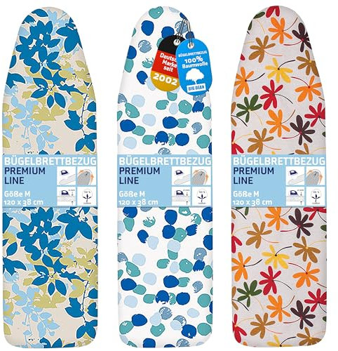 BigDean Bügelbrettbezug Größe M für 120x38 cm Bügeltischbezug