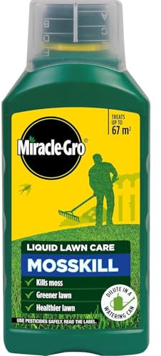 Miracle-Gro Mosskill Liquid Lawn Care 1L – Fast Acting Moss Killer for Lawns – Strengthens Grass and Eliminates Moss – Easy-to-Apply Lawn Treatment for Healthy Green Lawns
