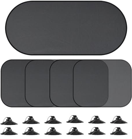 Car Rear Window Sun Shade + 4PCS Side Window Shade with Suction Cups Car Window Shades for Baby with UV Protection Breathable Mesh Kids Cars Window Sunshades