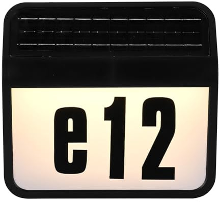 AOZBZ Solar Doorplate Number Light, 61 LED Solar Door Number Plaques, Stainless Steel Door Sign Wall Address Sign Lighting for Home, Garden and Yard