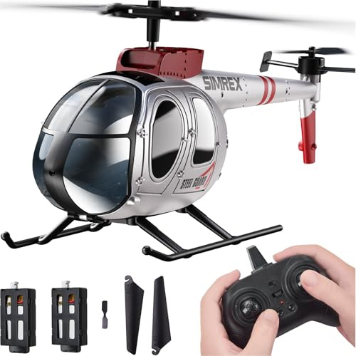 SIMREX RC Helicopter Toy for Kids & Beginners – Altitude Hold, 2 Speeds, Rechargeable with 2 Batteries, Indoor/Outdoor Hands-on Play, Ideal Gift for Boys Girls