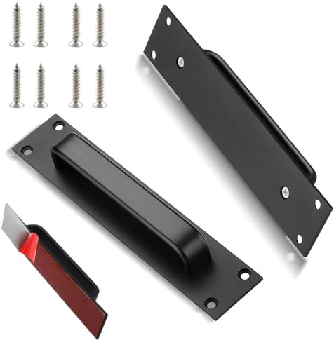 Kisstta 2 Stk Griffe Möbel, Schrankgriffe Schwarz, Griffe für Küchenschränke, Möbelgriffe Schwarz, Küchengriffe, Handgriff türgriffe, Schubladengriffe (200MM) (Schwarze 1)
