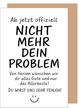 Edition Seidel Premium Glückwunschkarte zum Abschied mit Umschlag. Abschiedskarte mit Spruch Grußkarte Karte Ruhestand Jobwechsel Arbeit Mann Frau Kollege Kollegin Freunde Wünsche (AS162 SW025)