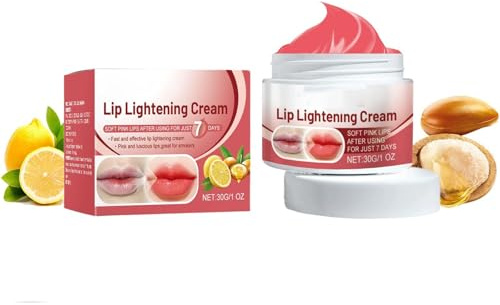 Lemon Lip Lightening Cream, Lip Balm & Moisturizers Lip Brightening for Dark Lips, Lip Treatment for Smokers and Non-smokers, Natural Lip Exfoliator for Dry, Chapped, Reduce Fine Lines Lip