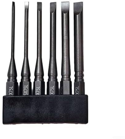 Oniissy Lot de 6 embouts de tournevis à tête plate 50 mm à 150 mm pour clé à douille, SL2 SL2 5 SL3 SL4 SL5 SL6, embouts de tournevis à percussion pour visseuses sans fil (75 mm)