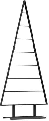 vidaXL Metall Weihnachtsbaum mit Ständer Schwarz 150 cm Stahl, Wohnzimmer, Metallbaum, minimalistischer Stil, Moderne Weihnachten, dekorative Festtag, zeitgemäße Stahl-Dekoration