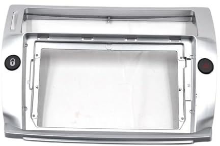 Bilradiostereo Ljudplatta Fascia Ram 2 Din 9 Tum För Citroen För C-Quatre 2004-2009(silver)