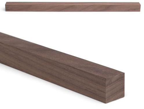 Woodsellers Holzleiste Nussbaum gehobelt [Massivholz & verleimfertig] – Nussbaumholz Leiste technisch getrocknet 10–12%, allseitig gehobelt, naturbelassen – für Möbelbau & Innenausbau (20x20x1000mm)