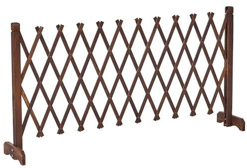 Celosía de jardín Enrejado Extensible y Plegable 152 x 70 cm Madera de Abeto marrón Oscuro Sciolze