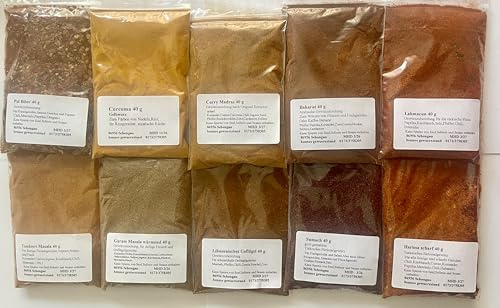 Baharat, Garam Masala, Tandoori Masala, Pul Biber usw. 10 Tlg Orientalisches Gewürz Set