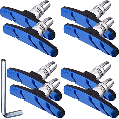 HOTOP 4 Pairs Bike Brake Pads, Mountain V Brake 70mm, Blue