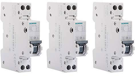 5SY3010-7KL LOT 3 DISJONCTEURS MODULAIRES 230V, 4,5kA, 1+N POLES, COURBE C, 10A