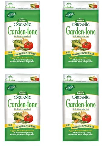 Espoma Organic Garden-Tone 3-4-4 Organic Fertilizer for Cool & Warm Season Vegetables and Herbs. Grow an Abundant Harvest of Nutritious and Flavorful Vegetables – 18 lb. Bag - 4 Pack