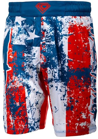 KO Sports Gear Wrestling Shorts for Men and Boys, 4-Way Stretch Grappling Shorts with Split-Leg Design and Adjustable Waist for MMA, BJJ, Jiu-Jitsu, Muay Thai, USA, Adult L, 34 Inch Waist