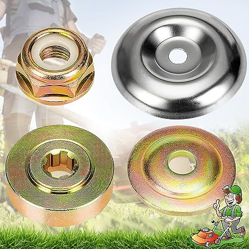 Benaton 4 Stück Rasenmäher Metall Getriebe Klinge Mutter, Universal Metall Freischneider Zubehör, Motorsense Ersatzteile Rasenmäher Trimmer, Dauerhaft Rasenmäher Teile