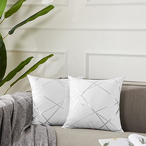 GIGIZAZA Kissenbezug 40x40 cm Kissenhülle Weiß Kissenbezüge Dekokissen Fall für Sofa Schlafzimmer Wohnzimmer 2er Set