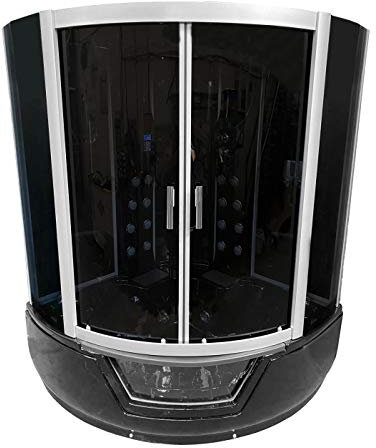 Bathtub SPA Whirlpool Shower 150x150x h225 HOT TUB Black Montecarlo CHROMOTHERAPY