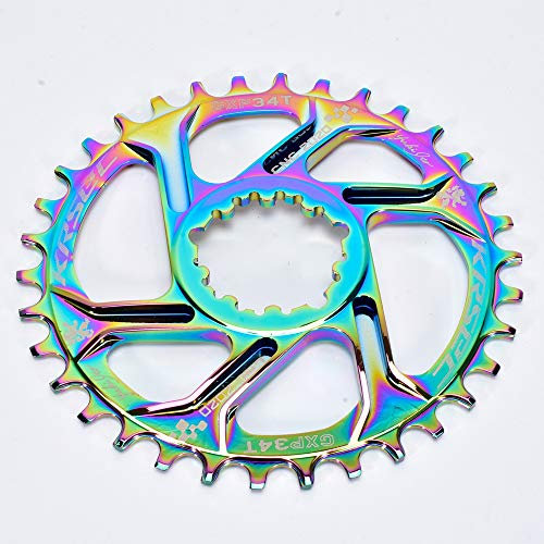 LIANYG Kettenblatt 6 Offset MTB Fahrradkettenblatt Aluminium Rainbow Bunte Rennradkettenrad 32/44/36/38T BMX Bergkettenring fahrradkettenring 825 (Color : 38T)