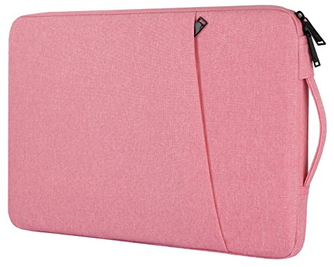 Chelory 15.6 Inch Laptop Sleeve for 16 Inch MacBook Pro/Max 2019- 2026, Laptop Case for 15.6 Inch Ultrabook Notebook Computer Shockproof Water Resistant Protective Cover Bag with Handle, Pink