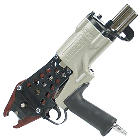 Woodpecker C130LJ 11 Gauge Pneumatic Hog Ring Gun for Gabion 1-1/2 Inch Crown, 13-14mm Closure Diameter Air C Ring Plier for Wire Cages, Gabion, Fencing
