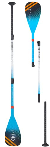 AZTRON Next 30 % Carbon + Fiberglas SUP Paddel, Länge von 182,9 cm - 225 cm, 3-teiliger, verstellbarer leichter Carbon-Schaft, Carbon 30 Blade, Alllevel Riders, Touring, Cruising & Surfen