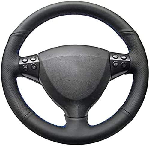 Handgenähter Auto-Lenkradbezug aus schwarzem Leder, für Mercedes Benz A-Klasse W169 2004–2012