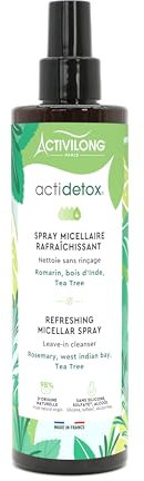 ACTIVILONG - Spray Micellaire Rafraîchissant Actidetox - Nettoie Sans Rinçage - 98% D'Ingrédients Naturels - Made In France - 250ml