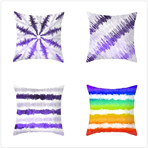 Tinnoon Kissenbezug 45x45cm 4er SetBoho Wohnzimmer Outdoor Deko, Schlafzimmer Zimmer Dekor Kissenhülle Kissenbezüge mit Verstecktem Reißverschluss, Couchkissen, Sofakissen Weinachten Aurora-Linien