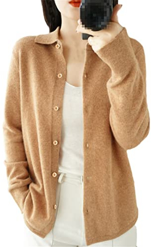 Alloaone kashmirtröja dam cardigan kashmir cardigan tröja, Khaki9, M