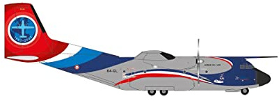 herpa Modellflugzeug French Air Force Transall C-160R, Evreux-Fauville Last Transall Flight – R212 / 64-GL, Miniatur im Maßstab 1:500, Sammlerstück, Modell mit Standfuß, Metall