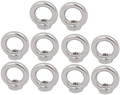 XYZOOM Ringmutter M5 Innengewinde 304 Edelstahl runde Form für Seilbeschlag 10er Pack(a8437 1a48e 0a6cd 820db 706c1 d1273