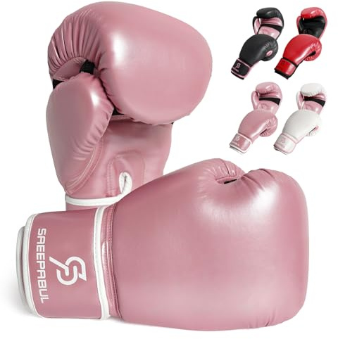 SAEEPABUL S200 Boxing Gloves for Men and Women Suitable for Boxing Kickboxing Mixed Martial Arts Maui Thai MMA Heavy Bag Fighting Training Pink, 8oz