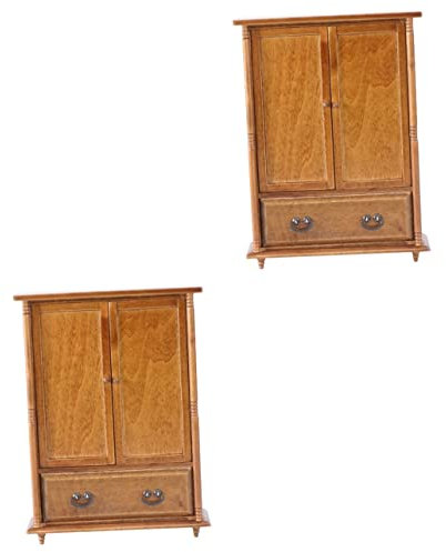 TOYANDONA 2stücke Mini Retro Hausmöbel Mini Kleiderschrank Zubehör Für Puppenhäuser Hochwertiges Miniaturmöbel Für Kreative Spielwelten Und Dekoration