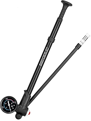 Sunydog 300PSI Pompe à Choc de vélo avec manomètre Pompe à air de gonflage de Pneu de vélo Haute Pression pour Fourche de vélo et Suspension arrière