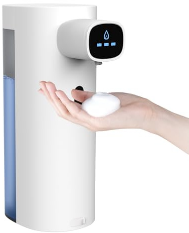 BEZADI Automatic Foam Soap Dispenser 300ml with Sensor Infrared Electric Household Touchless Soap Dispensers USB Rechargeable for Bathroom, Kitchen, Hotel, Restaurant, ABS