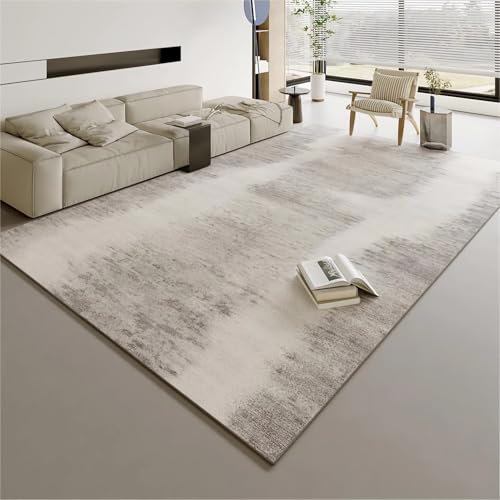 Tzvpsu Wohnzimmer Grau Schwarz Tinte Design Rutschfester, langlebiger Teppich,esstisch Teppich küche läufer,80x160cm