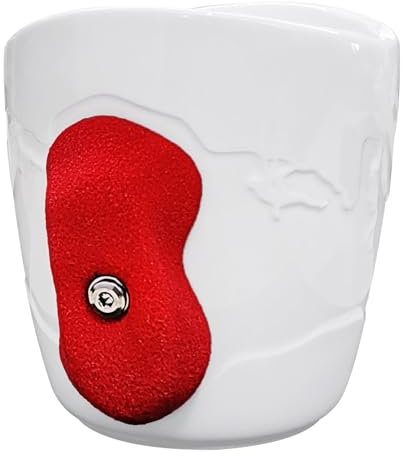 TWO STONES Rock Climbing Kaffeebecher für Kletterer als Geschenk (weiß + rot)
