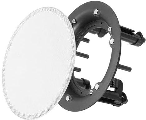 QUARKZMAN Cubierta y Base de Rejilla de Altavoz Empotrada en Techo, Redonda Blanca de Metal de 6.9 Pulgadas, Accesorio Magnético de Cubiertas de Polvo para Altavoces para Sistemas de Sonido