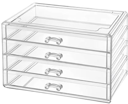 Qianly Organizzatore per cassetti in Acrilico Cassettiera per Gioielli Vetrina Multistrato Elegante Scatola per Gioielli da appoggio per dormitorio Nuziale, 4 Livelli