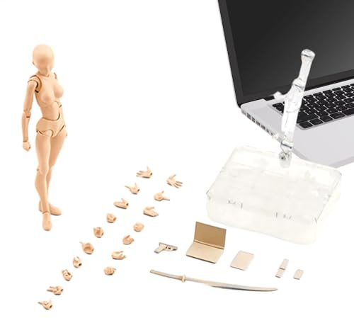 Gliederpuppe Zum Zeichnen, Schaufensterpuppe Bewegliche Gelenke, Skizzieren Bewegliche Figur, Bewegliche Gesten Figurenmodelle Mit Sockelunterstützung Und Zubehör, Für Künstler Skizzieren, Malen