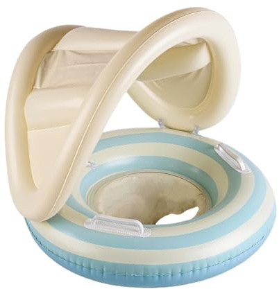 Mihauuke Flotador para Bebés para Piscina | Anillo Flotante para Piscina - Ajustable Entrenador De Natación con Sombrilla para Bebés Y Niños Actividades Exteriores