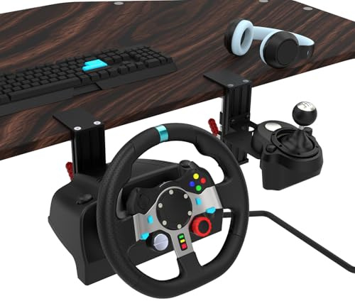 EG STARTS SIM Racing-Lenkrad-Ständer zur Schreibtischmontage, schwerer Tischklemme mit 480 Pfund Kraft für Logitech G25 G27 G29 G920 G923 Thrustmaster T248 T300RS T-GT TS-PC Gaming-Cockpit-Regal