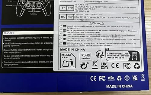 Dufuso Controller für PS4, Bluetooth-Controller mit 2 Programmierbaren Tasten, Wireless Gamepad Joystick mit Trubo/Dual Vibration/6-Achsen Gyro Sensor/Touchpad, Präzise Steuerung-Weiß