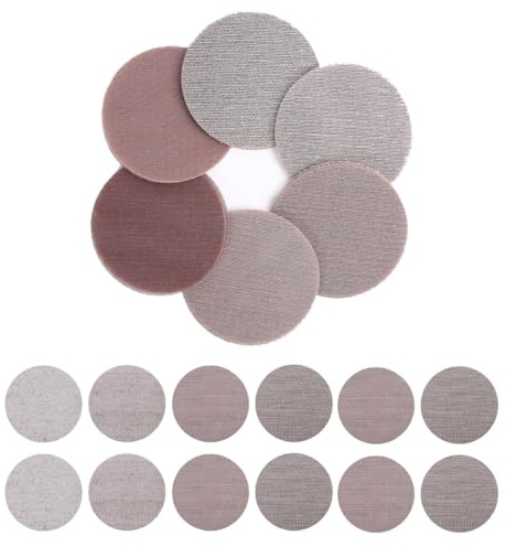 OPVYAEU Lijas 125mm 6 granos 80/120/150/180/240/400 3 piezas por grano Papel de lija cierre de gancho y bucle para madera metal plástico lijadora orbital kit profesional