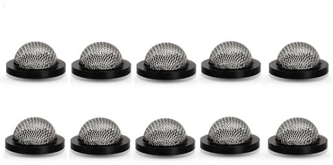 FACAIIO Silicone Rubber Washers with Filter Mesh for Garden Hose & Washing Machine, 1/2 and 3/4, 20 Pcs, Black, Stainless Steel Screen, Anti-Sediment